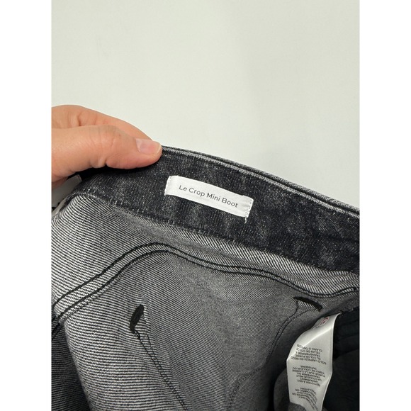 Frame LE CROP MINI BOOT MID-RISE BOOT CUT silver metallic NWT Sz 32 - Picture 9 of 11